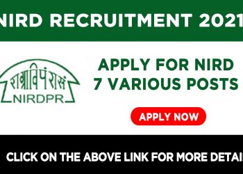NIRD Recruitment 2021