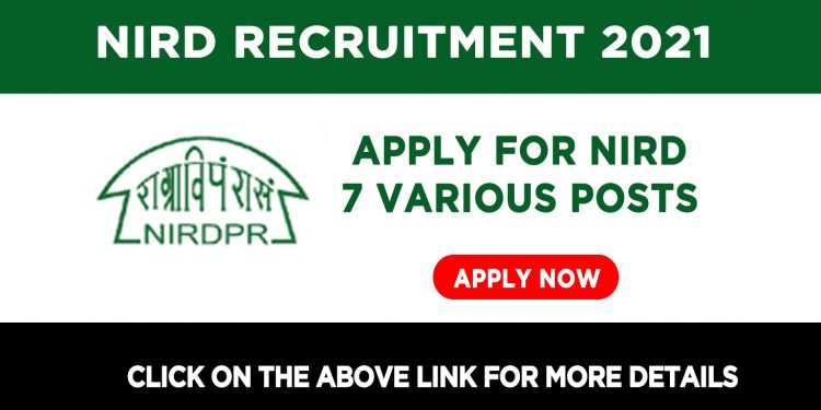 NIRD Recruitment 2021