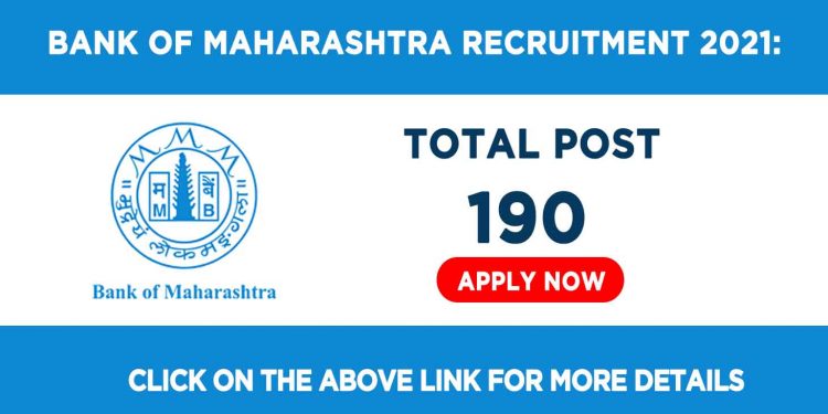Bank of Maharashtra Recruitment 2021
