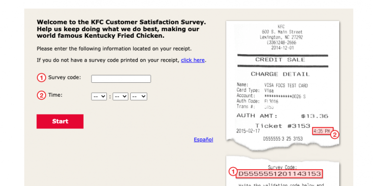 my kfc experience survey