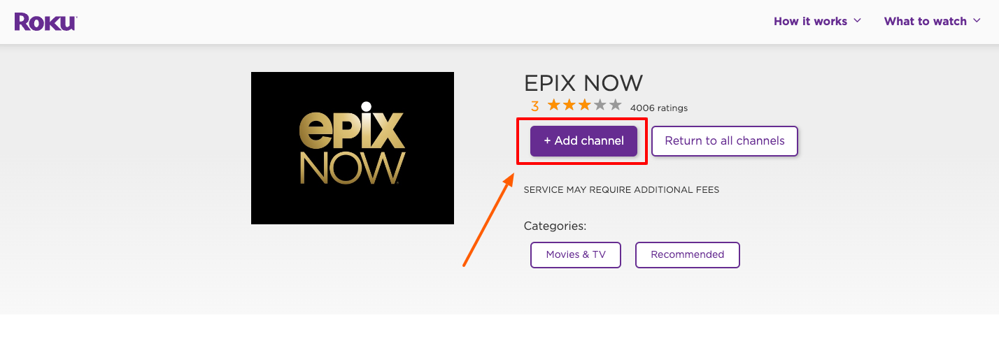 epix now tv on roku